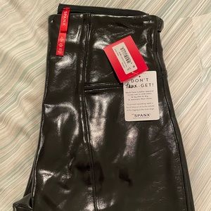NWT Spanx Black Patent Leather Leggings